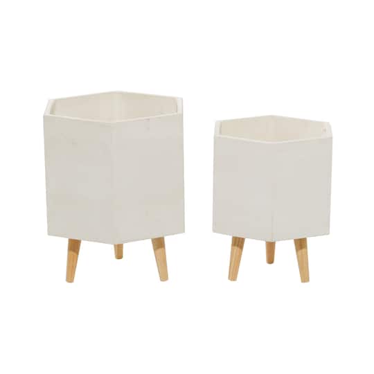 Contemporary Polystone Planter Set